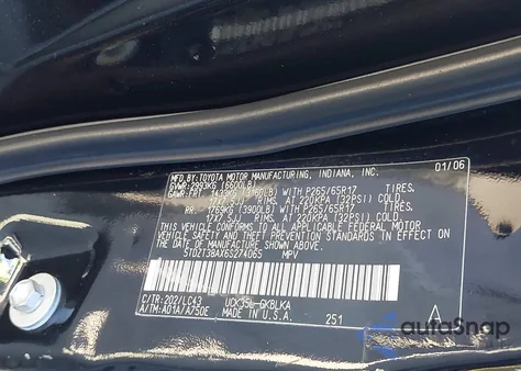 2006 Toyota Sequoia Limited V8 z USA, uszkodzony, nr VIN 5TDZT38AX6S274065